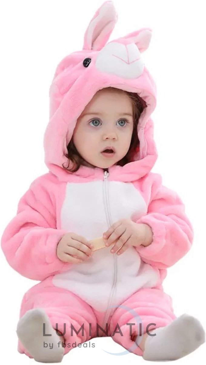 Baby Jumpsuit - Baby Onesie - Baby Pyjama - Baby Rompertjes - Baby Pakje - Baby Verkleedkleding - Baby Kostuum - Baby Winterpak - Baby Romper - Baby Kleding - Carnavalskleding | Luminatic® | Roze | (110) 24~30 Maanden